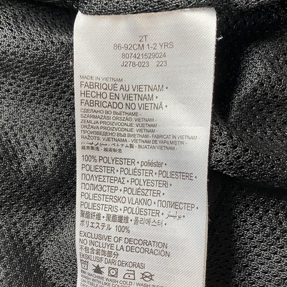 Nike 2T Toddler Black Full-Zip Hooded Jacket Pockets Windbreaker Just Do It - Picture 3 of 6